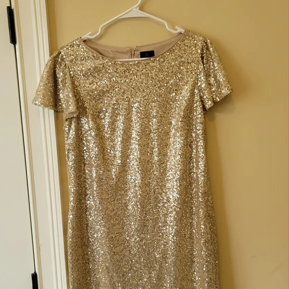 worthington gold dress Rose Gold Printed Maxi Dress with Criss Cross Back main image 0